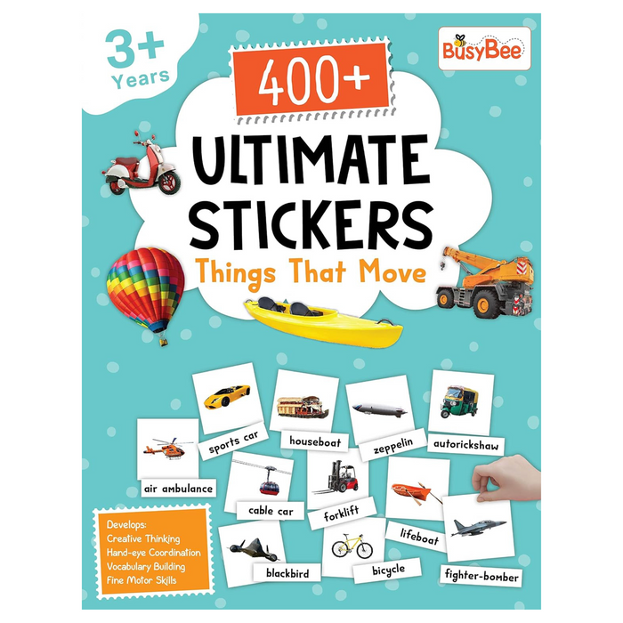 Pegasus 1200+ Ultimate Stickers Books (Set of 3) - Fruits and Vegetables, Animal and Birds, Things That Move