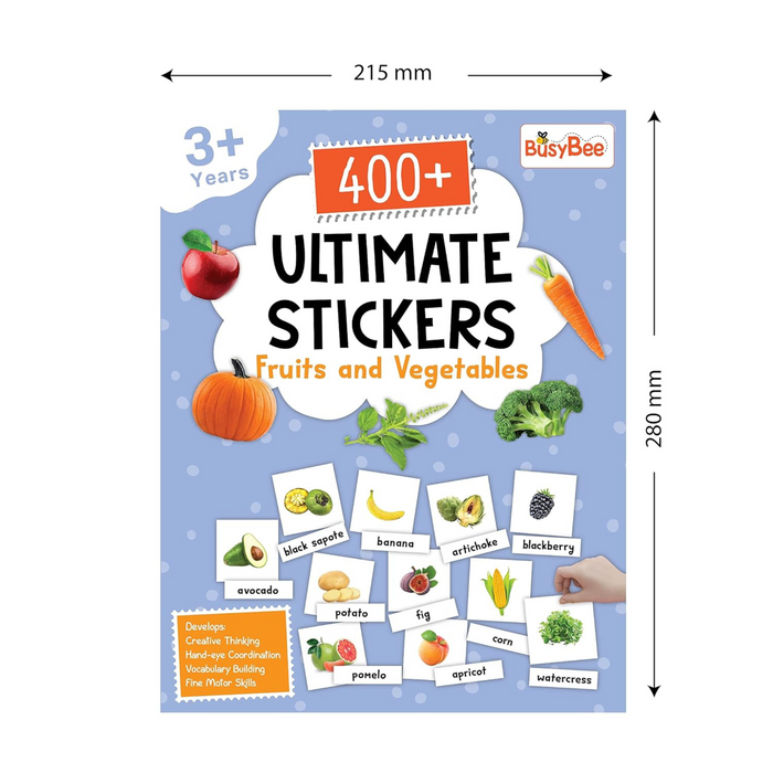 Pegasus 1200+ Ultimate Stickers Books (Set of 3) - Fruits and Vegetables, Animal and Birds, Things That Move