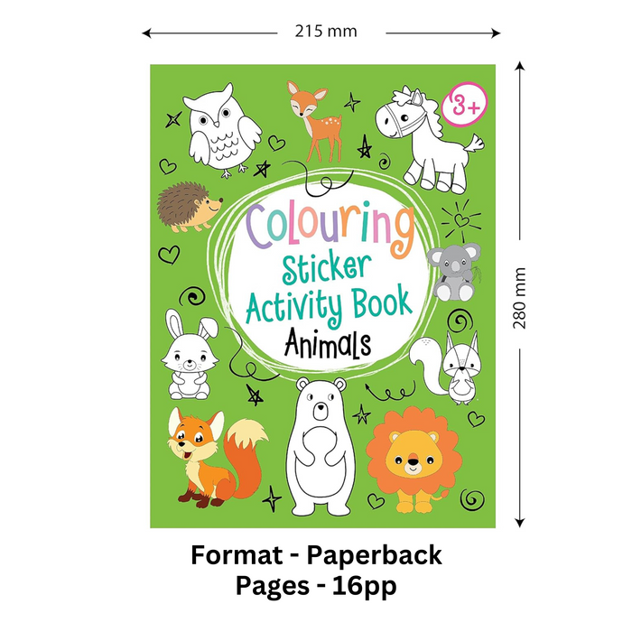 Animals Colouring Neon Sticker Activity Book