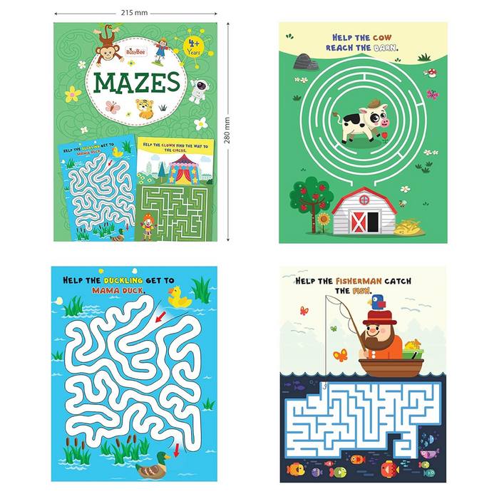 Mazes, Colour by Numbers, Spot the Difference , Look & Find - 4 Activity Books