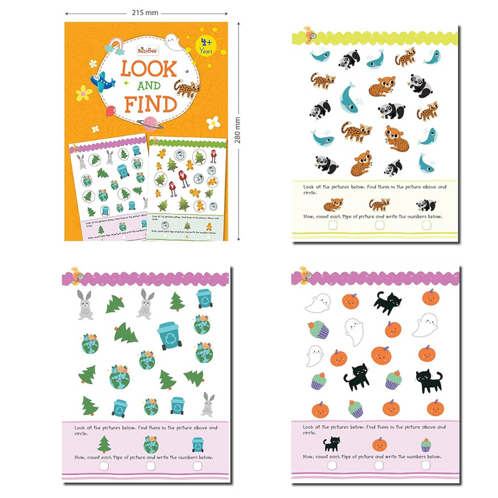 Mazes, Colour by Numbers, Spot the Difference , Look & Find - 4 Activity Books