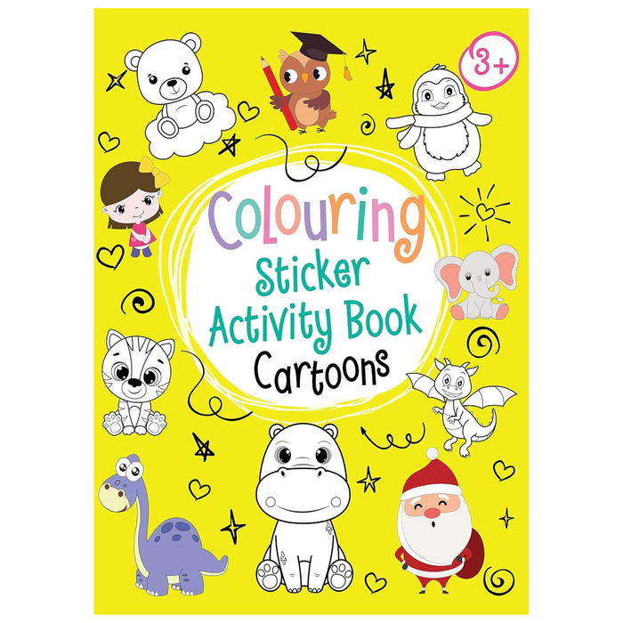 Cartoons Neon Colouring Sticker Activity Book