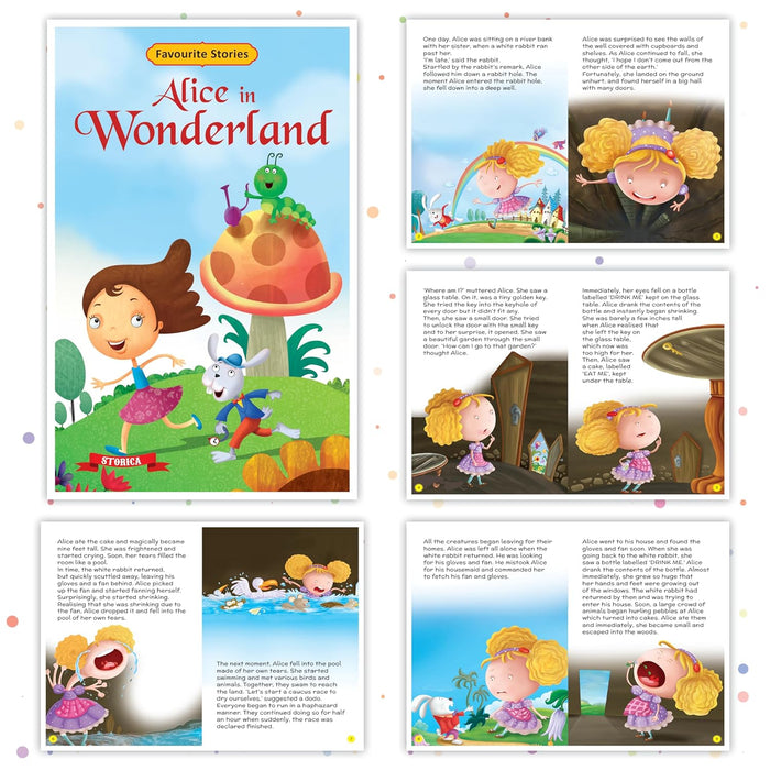 Set of 10 Favourite Stories Books for Kids- Robinhood, Snow White, Alice in Wonderland & Others