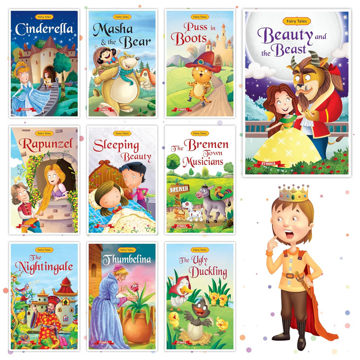 Set of 10 Fairy Tales Story Books for Kids - English Short