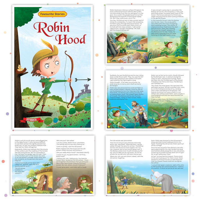 Set of 10 Favourite Stories Books for Kids- Robinhood, Snow White, Alice in Wonderland & Others