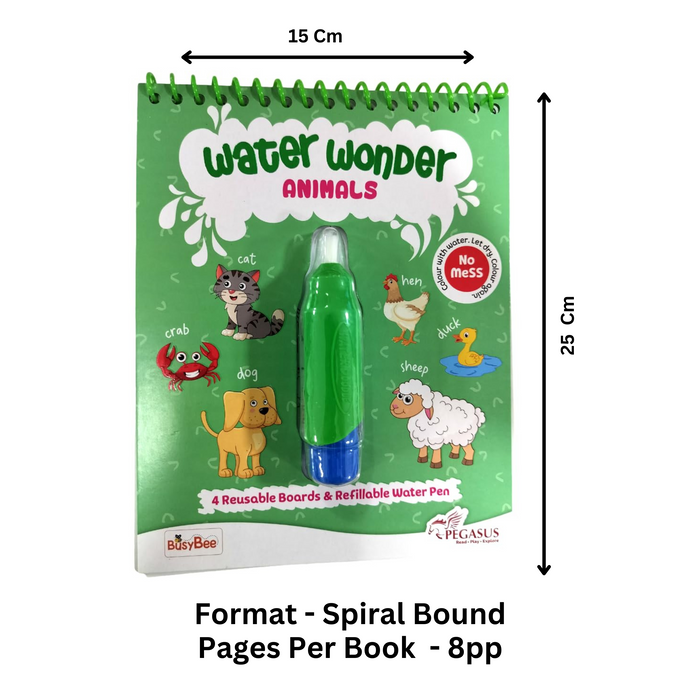 Water Wonder - Animals (Reusable Magic Water Coloring Book)