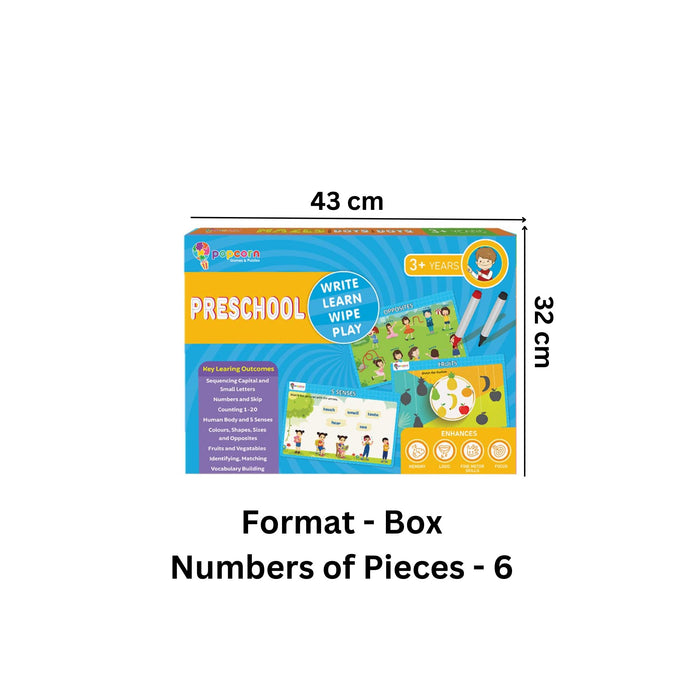 Popcorn Games & Puzzles - ABC and Numbers - Write & Wipe