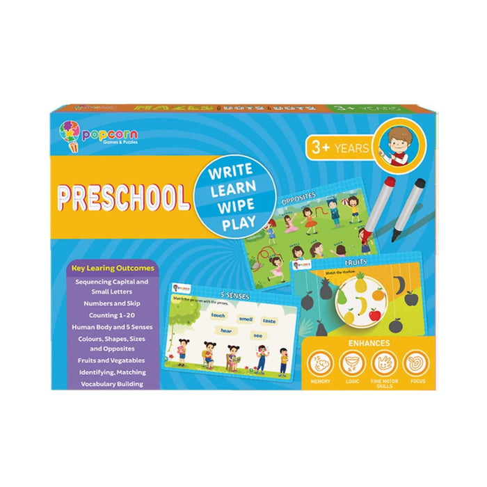 Popcorn Games & Puzzles - Preschool Reusable Activity Mats