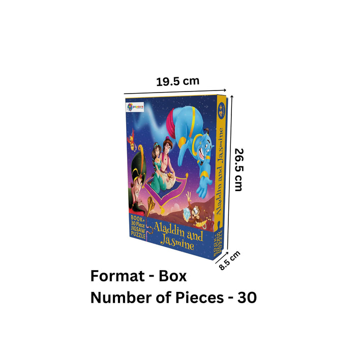 Aladdin and Jasmine - 30 Piece Jigsaw Puzzle with Free Reading Book