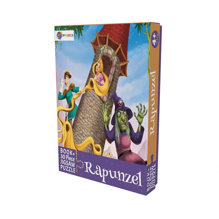 Popcorn Games & Puzzles - Rapunzel - 30 Piece Jigsaw Puzzle With Free Reading Book