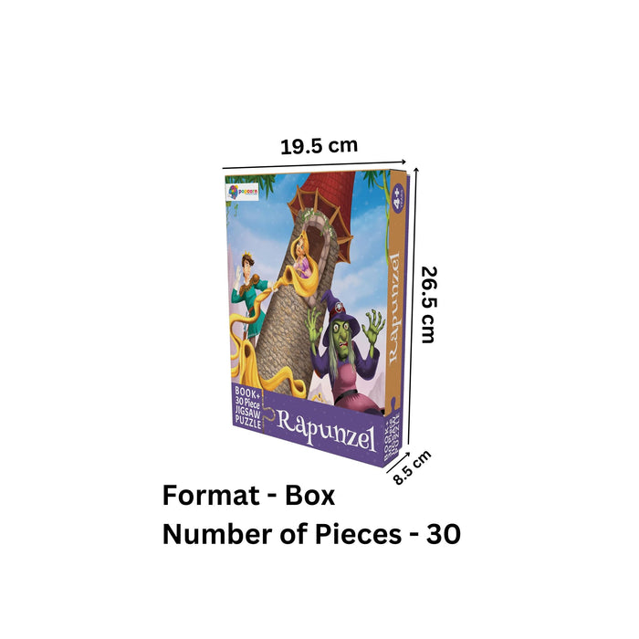 Popcorn Games & Puzzles - Rapunzel - 30 Piece Jigsaw Puzzle With Free Reading Book