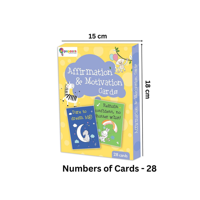 Popcorn Games & Puzzles - 28 Affirmation & Motivation Cards for Kids and Adult