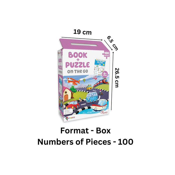 Popcorn Games & Puzzles On The Go - 100 Piece Jigsaw Puzzle with Free Reading Book