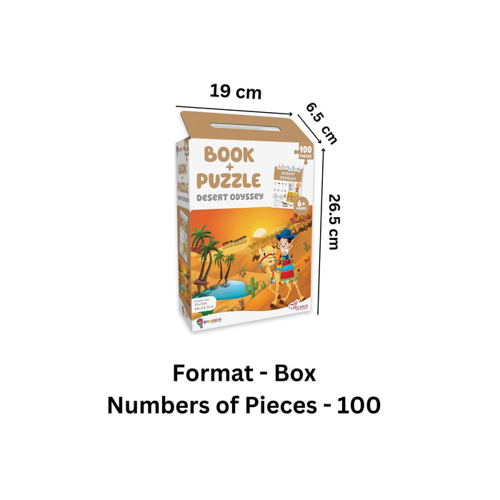 Popcorn Games & Puzzles Desert Odyssey - 100 Piece Jigsaw Puzzle with Free Reading Book