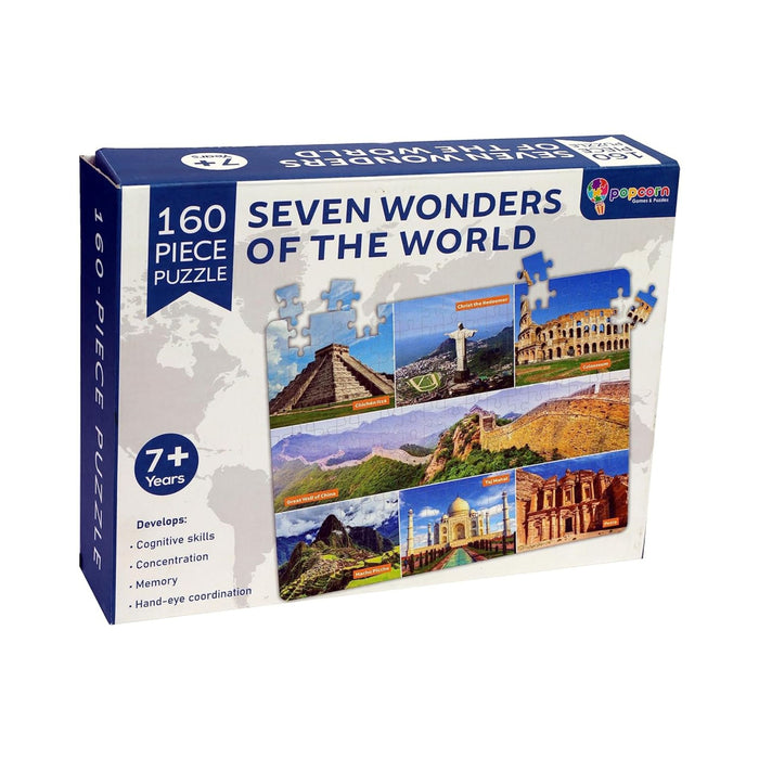 Popcorn Games & Puzzles - 160 Piece Puzzle Seven Wonders of The World