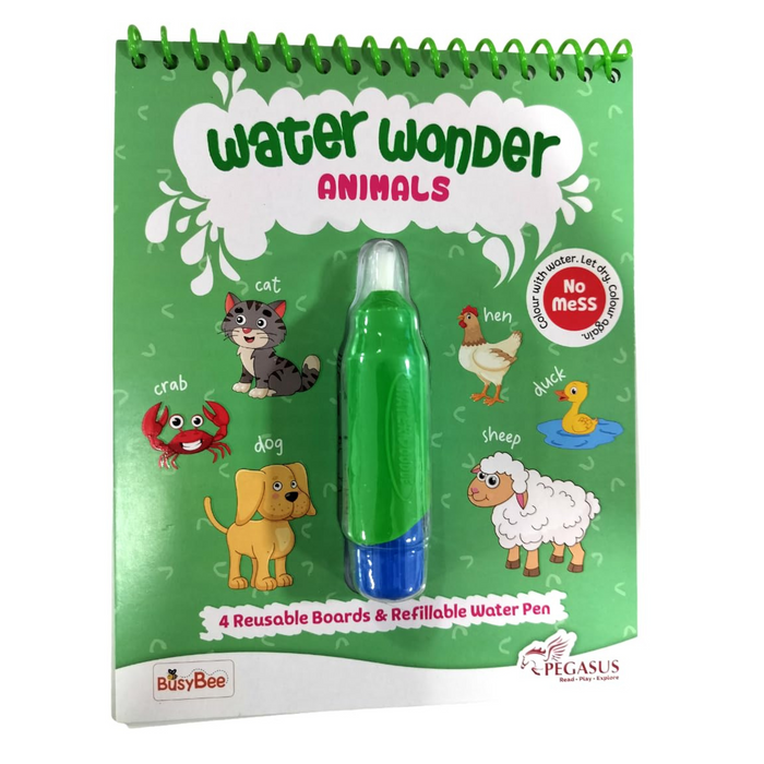 Water Wonder - Animals (Reusable Magic Water Coloring Book)