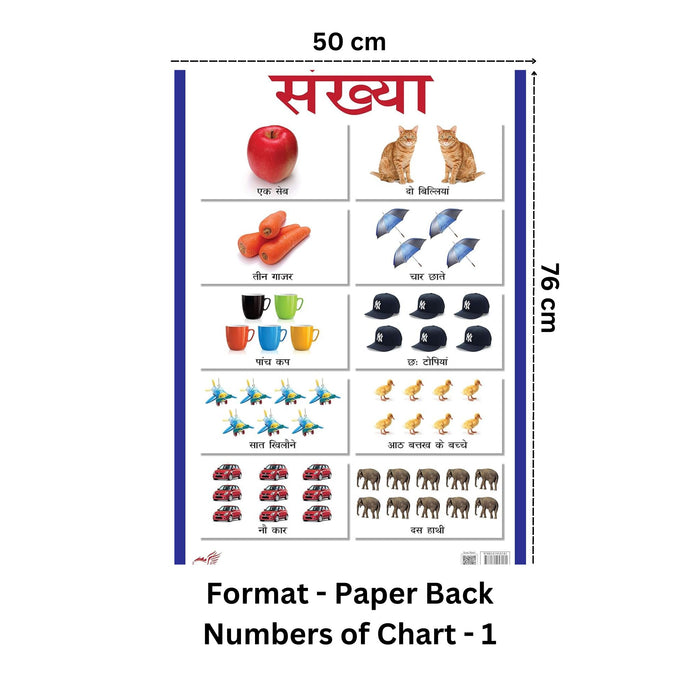 संख्या (Numbers) - Hindi Thick & Laminated Charts