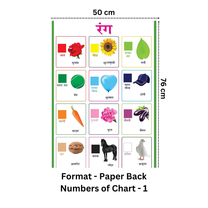 रंग(Colours) - Thick Laminated Primary Chart