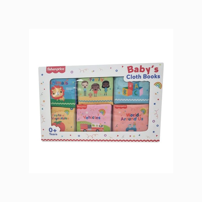 Baby's Cloth Book set of 6 - Animals, Family,Toys, Fruits & Veg, Vehicles