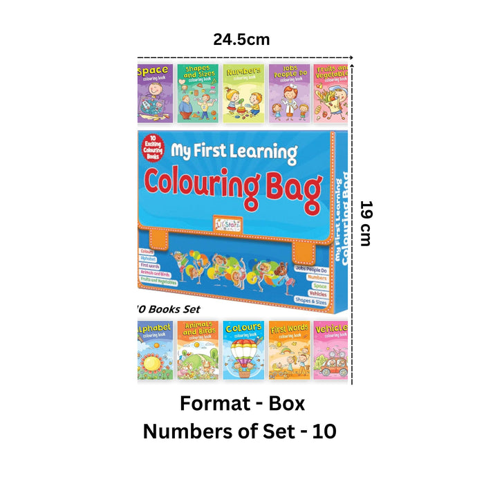 My First Learning Colouring Bag - Set of 10 Colouring Books