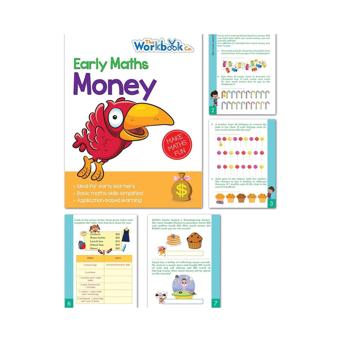 Set of 5 Early Maths Learning Books covering Decimals, Fractions, Measuring, Money & Shapes
