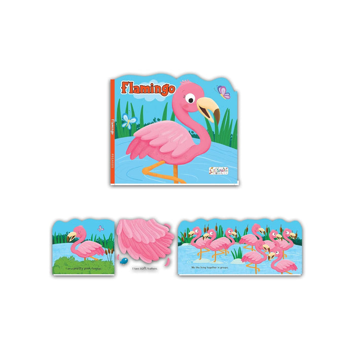 Set of 4 Lovely Animal Shaped Board Books (Cat, Monkey, Flamingo & Pengiun)