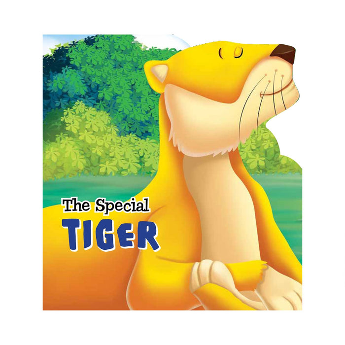 Tiger character in a special storybook, Tiger tale in a children's book