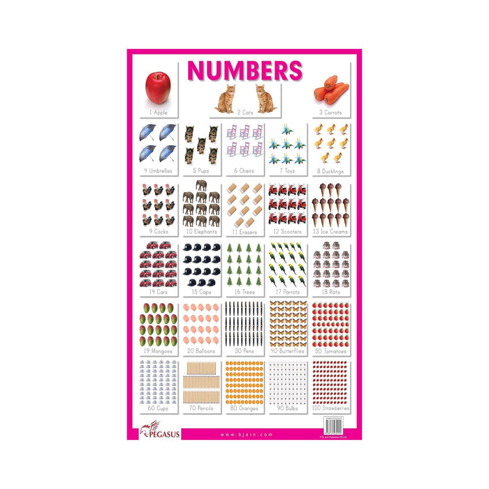 Numbers - Thick Laminated Preschool Chart Poster – 1