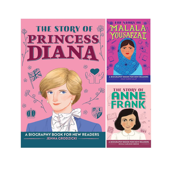 Inspiring Story Book of Anne Frank, Princess Diana and Malala Yousafzai (Set of 3 Books) for Children