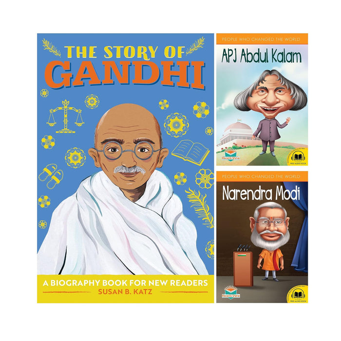 Inspirational Leader Story Book of Mahatma Gandhi, APJ Abdul Kalam and Narendra Modi (Set of 3 Books)