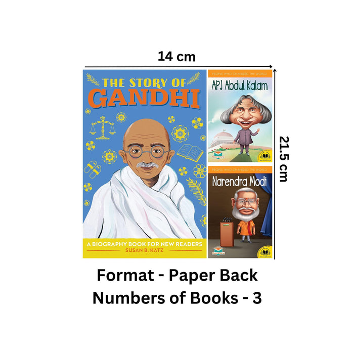 Inspirational Leader Story Book of Mahatma Gandhi, APJ Abdul Kalam and Narendra Modi (Set of 3 Books)