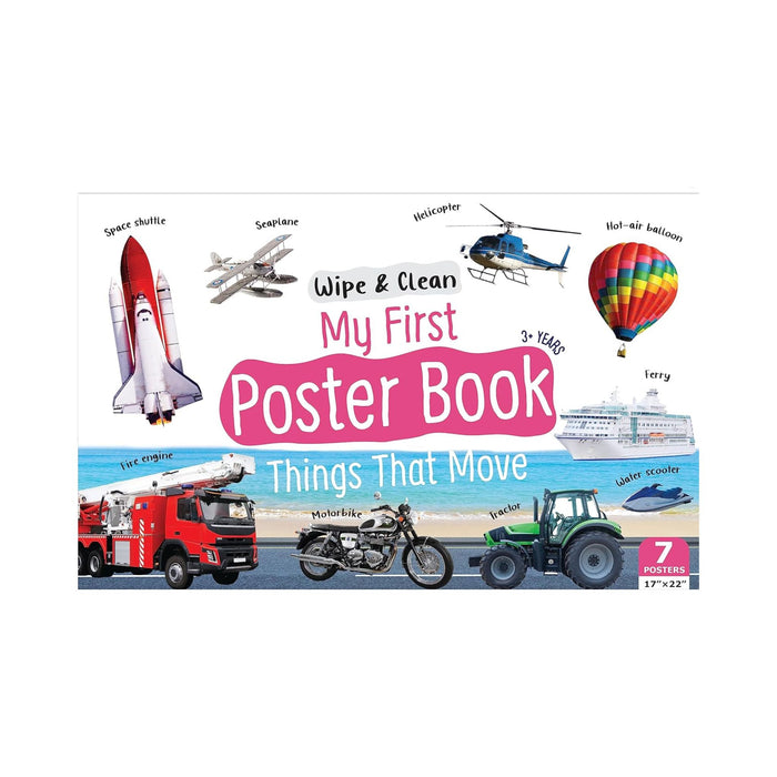 Things that move Poster book,  Wipe & Clean early learning books