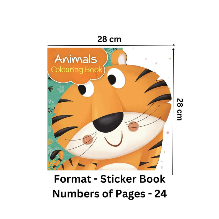 Die Cut Animals Colouring Book with Stickers