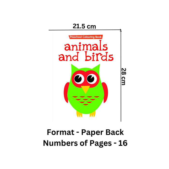Animals & Birds - Preschool Colouring Book