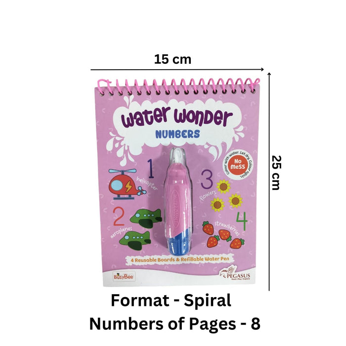 Reusable Magic Water Wonder Colouring Book - Numbers - 1 Refillable Water Pen